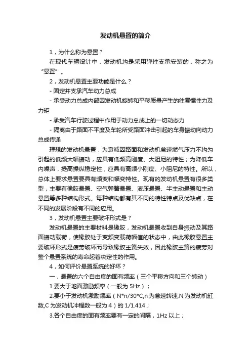 发动机悬置的简介