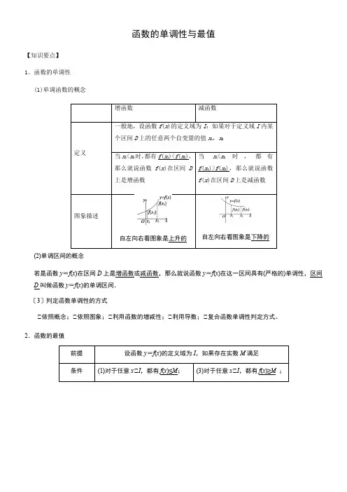 函数的单调性与最值讲义