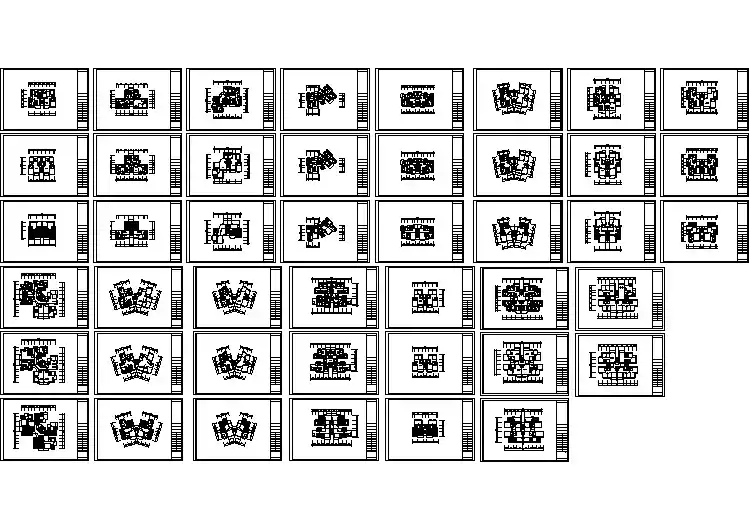 某小区住宅建筑户型图（全套）