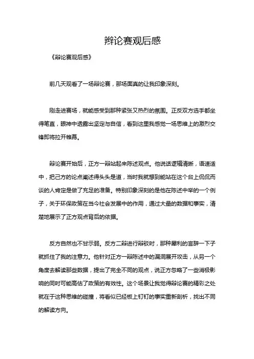 辫论赛观后感