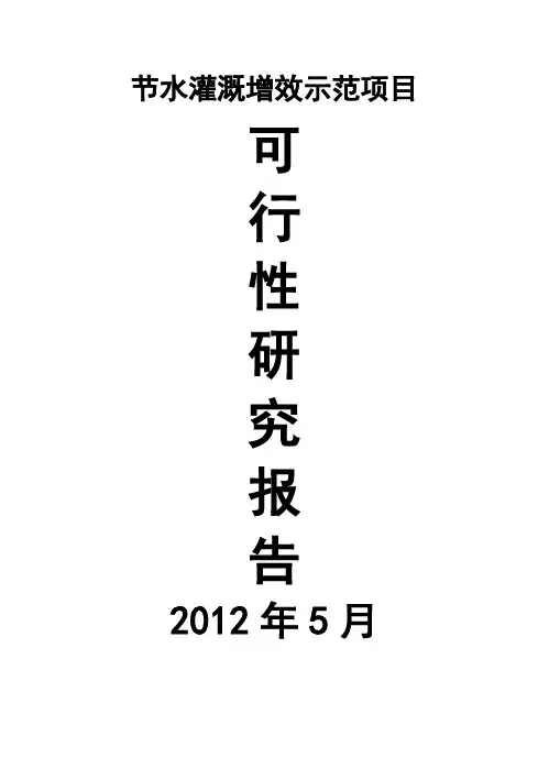 (强烈推荐)5000亩节水灌溉增效喷灌项目的可行性研究报告