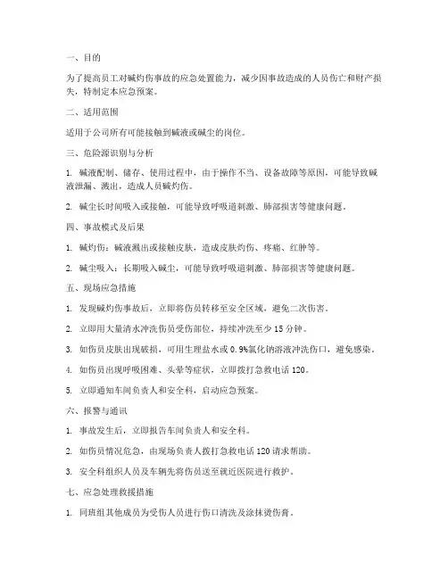 碱灼伤应急预案