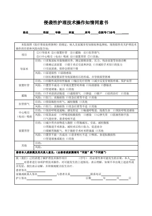 原版：侵袭性操作知情同意书