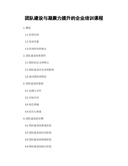 团队建设与凝聚力提升的企业培训课程