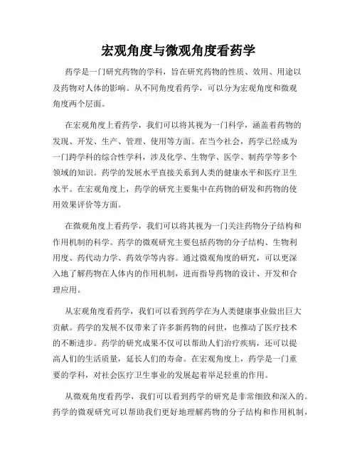 宏观角度与微观角度看药学