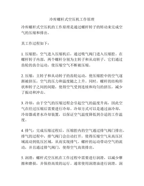 冷库螺杆式空压机工作原理