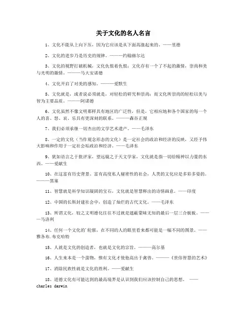 关于文化的名人名言