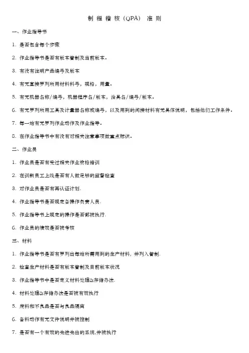 QPA审核准则