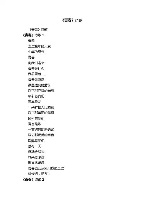 《青春》诗歌