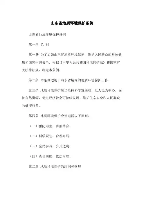 山东省地质环境保护条例