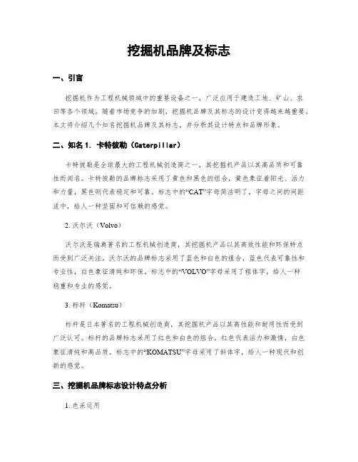 挖掘机品牌及标志