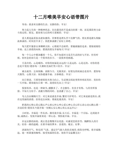 十二月唯美早安心语带图片