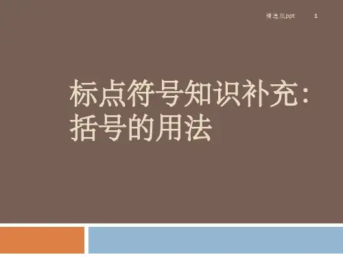 标点补充：括号用法(讲课)