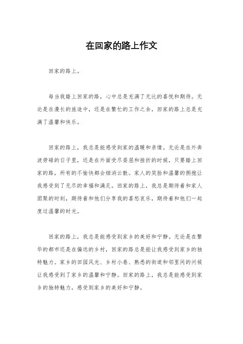 在回家的路上作文