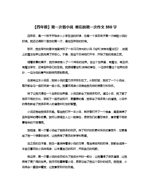 【四年级】第一次看小说 难忘的第一次作文350字