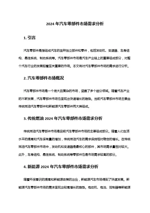2024年汽车零部件市场需求分析