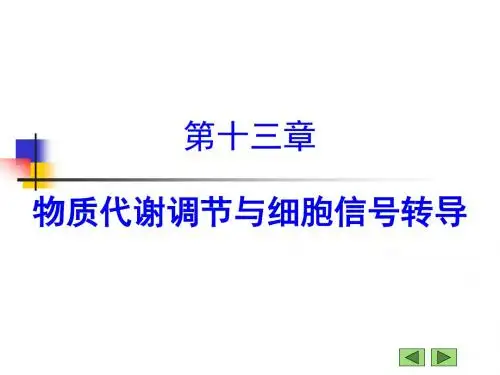 13第十三章物质代谢调节与细胞信号转导