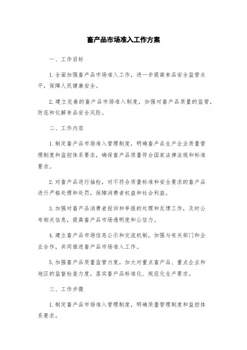 畜产品市场准入工作方案