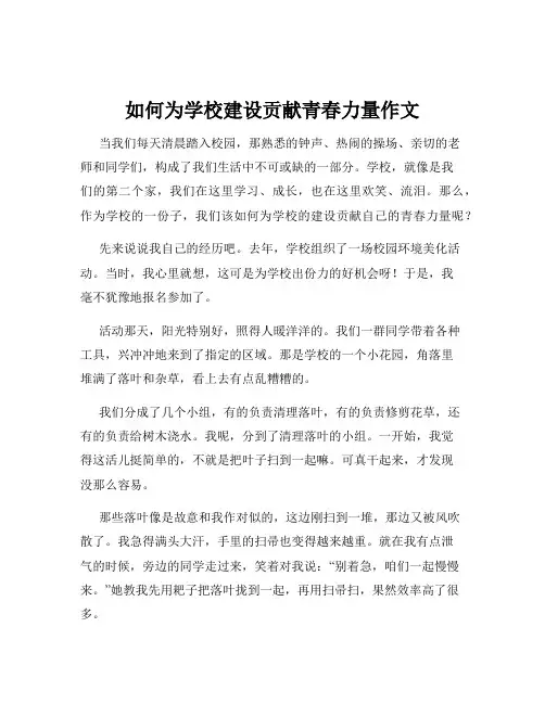 如何为学校建设贡献青春力量作文