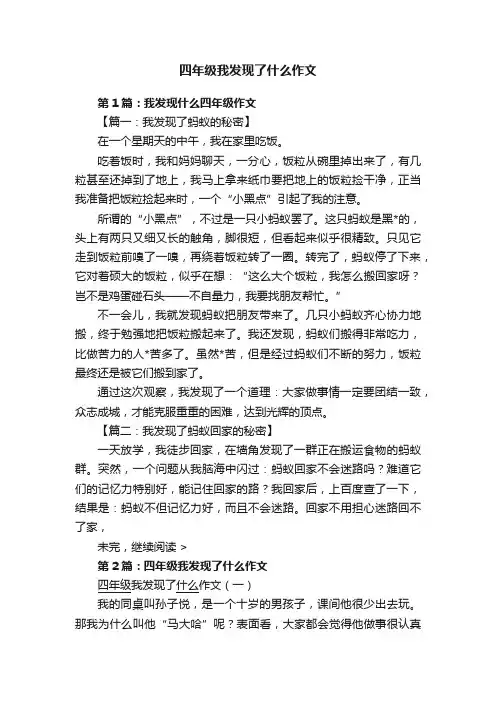 四年级我发现了什么作文