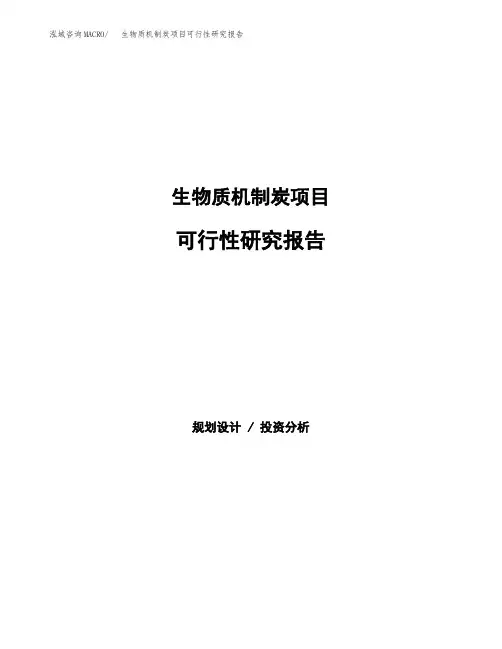 生物质机制炭项目可行性研究报告(立项备案下载可编辑)