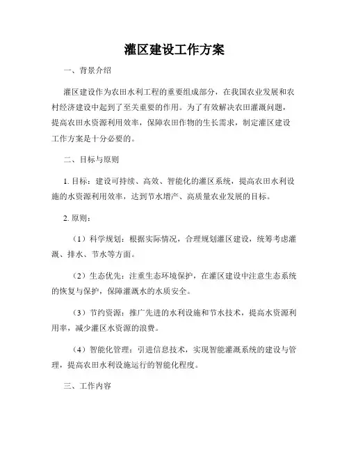 灌区建设工作方案
