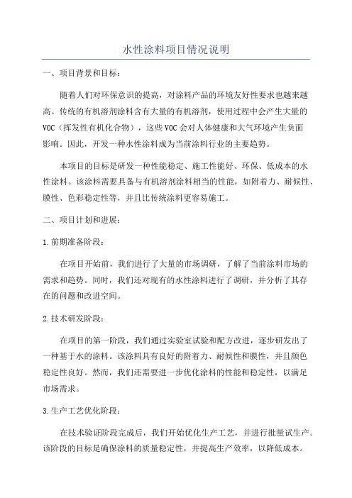 水性涂料项目情况说明