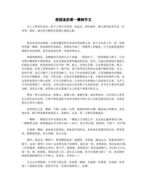 校园里的那一棵树作文