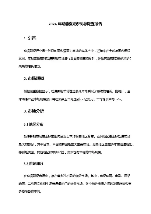 2024年动漫影视市场调查报告
