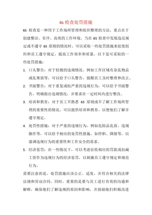 6s检查处罚措施