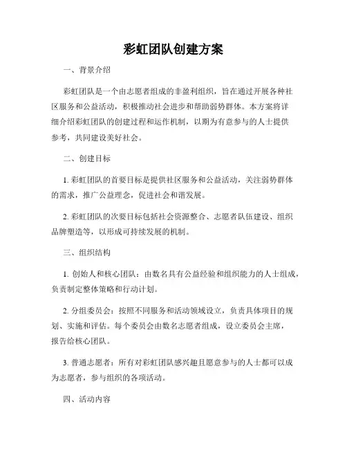 彩虹团队创建方案