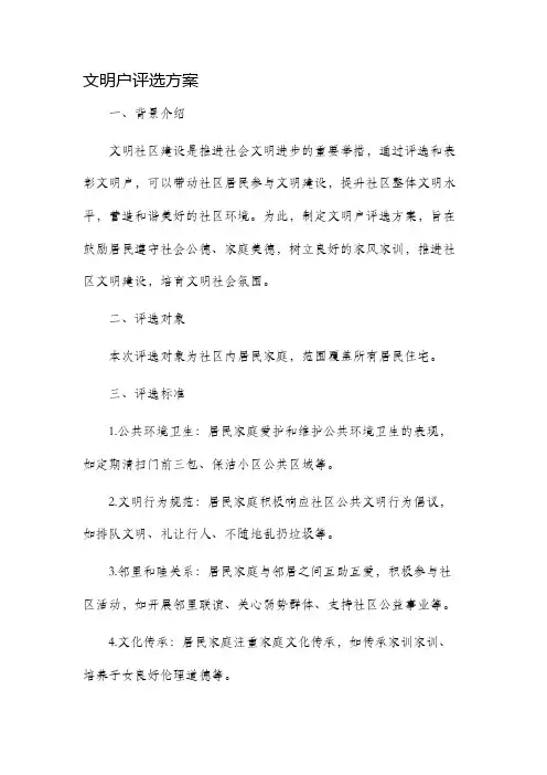 文明户评选方案