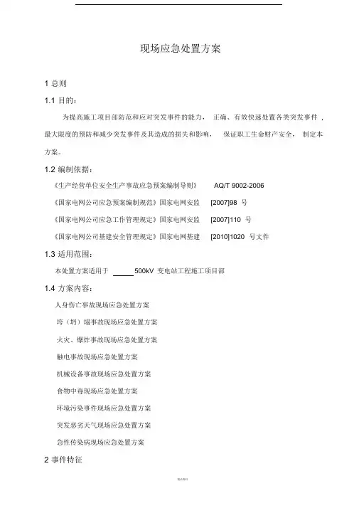 现场应急处置方案(通用版)