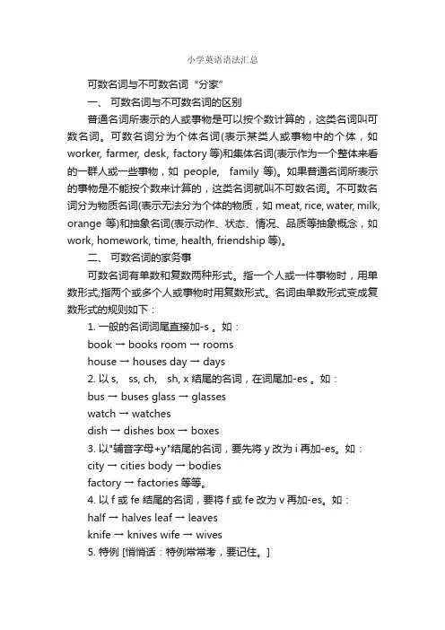 小学英语语法汇总_学习总结_