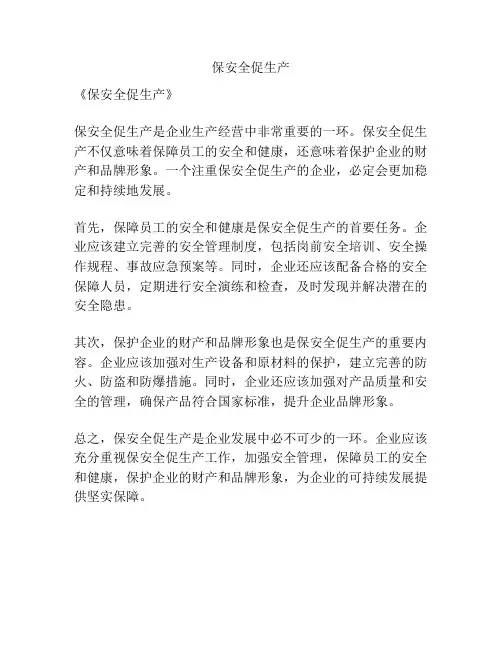 保安全促生产