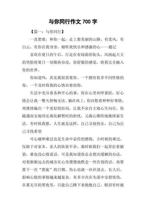与你同行作文700字