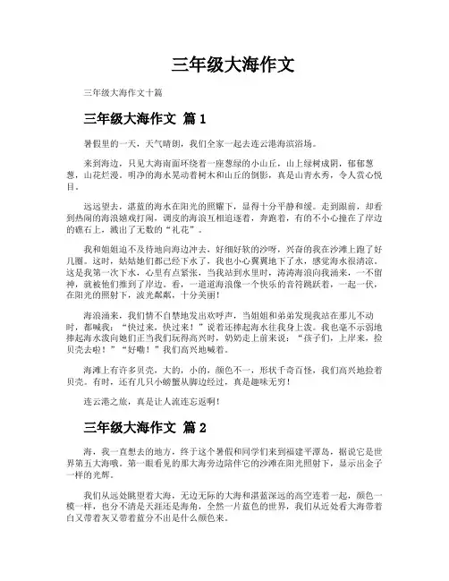 三年级大海作文