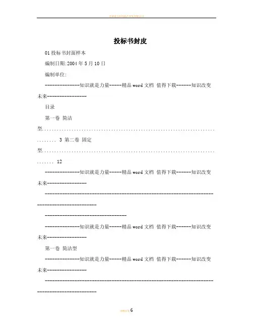 投标书封皮