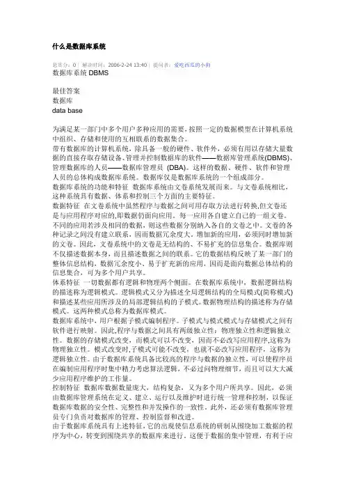什么是数据库系统