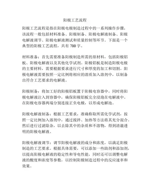 阳极工艺流程