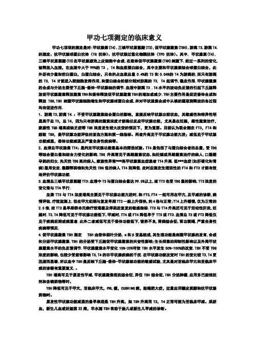 甲功七项测定的临床意义