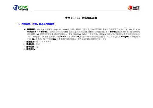 省网BGP_RR优化实施方案v1.2