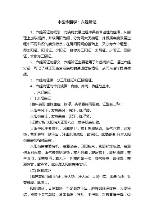 中医诊断学：六经辨证