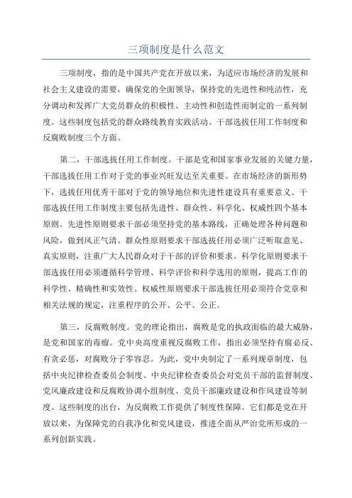 三项制度是什么范文