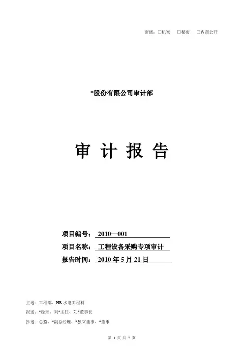 工程设备采购专项审计报告