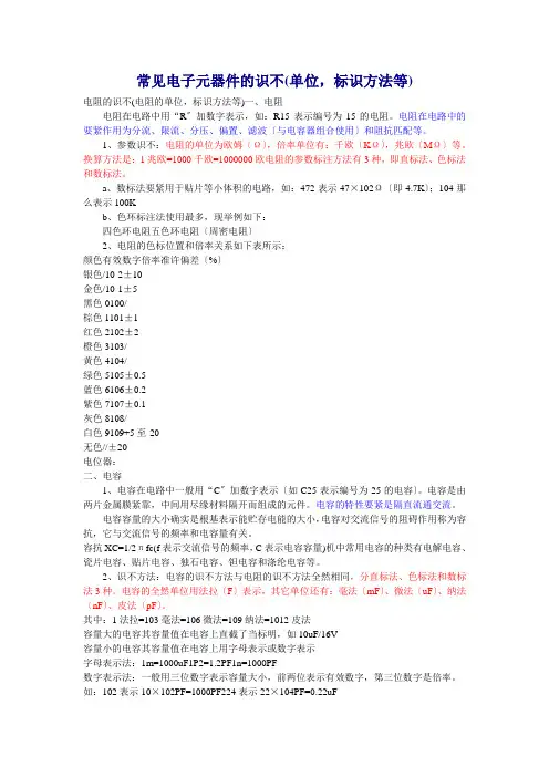 常见电子元器件的识别(图片)