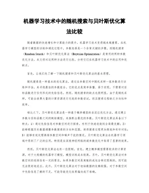 机器学习技术中的随机搜索与贝叶斯优化算法比较