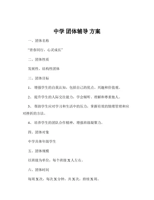 中学 团体辅导 方案