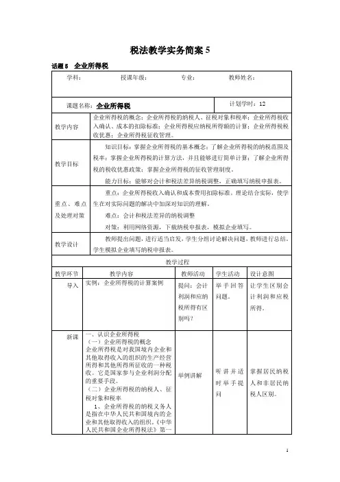企业所得税简案