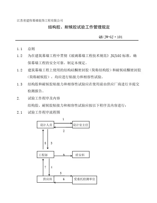 结构胶、耐厚胶试验工作规定